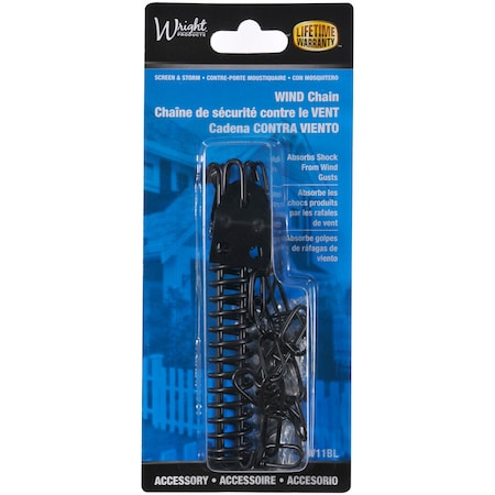 Wright Wright 8.8 in. D X 50 ft. in. L Galvanized Black Steel Spring & Chain Door Retainer 1 pk V11BL